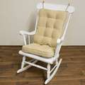 Cream Microfiber Reversible Chair Cushion Set