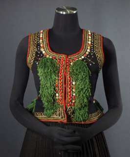 ANTIQUE embroidered folk costume vest POLAND Victorian  