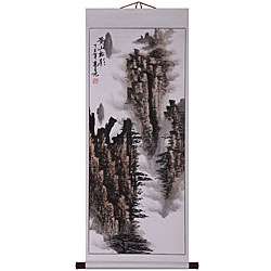 Chinese Mountains Asian Art Wall Scroll Painting  
