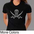 Los Angeles Pop Art Pirate Flag Jolly Roger Womens T shirt