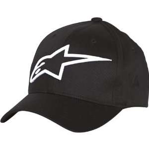 Alpinestars Logo Astar Mens Flexfit Casual Hat/Cap   Black/White 