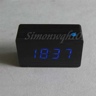 New Digital LED Wooden Wood Alarm Clock Mini 64903  