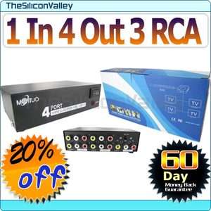 In 4 Out 3 RCA AV Audio Video HDTV DVD PS3 Splitter  