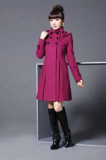 Womens Wool Cashmere Winter Noble Long Coat Color  