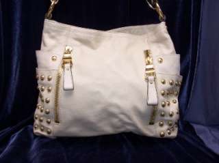 Makowsky STONE Leather Convertible Shoulder Handbag w/Studs A99793 