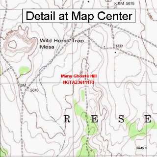  USGS Topographic Quadrangle Map   Many Ghosts Hill 