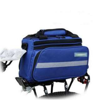  Blue Cycling Bike Travel Bicycle Rear Seat Pannier shoulder Bag Pouch
