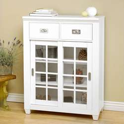 White Modern Cottage Storage Cabinet Base  