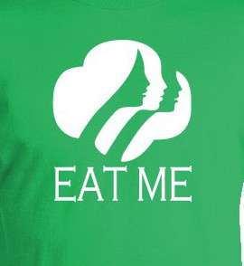 EAT ME T Shirt Girl Scouts cookies funny parody  