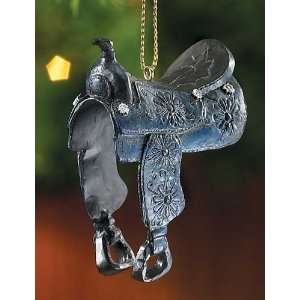  Black Saddle Christmas Ornament