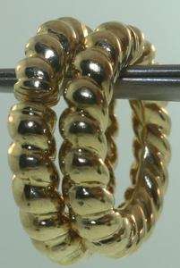 18k yellow gold clip on swirl hoop earrings 11.6g  