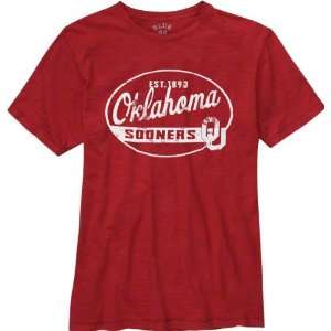  Oklahoma Sooners Cardinal Whiffle Dyed Slub Knit T Shirt 