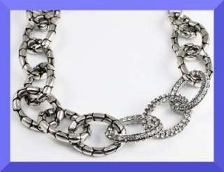 Brighton Pebble Pave Crystal Silver Necklace NWT $110  