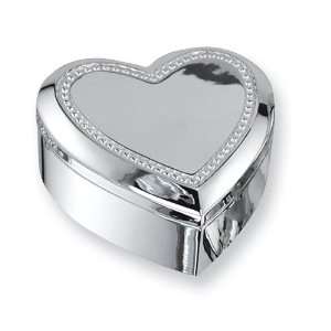  Silver plated Lift off Lid Heart Jewelry Box Jewelry