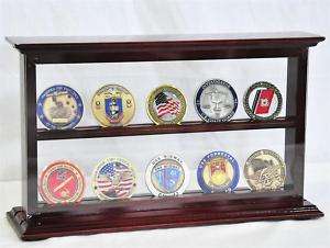 10 Double Sided Challenge Coin Display Case Holder Rack  