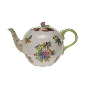    Herend Queen Victoria Pink Tea Pot With Rose