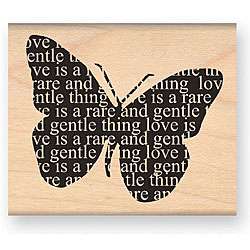 My Sentiments Exactly Love Butterfly Wood mounted Rubber Stamp 