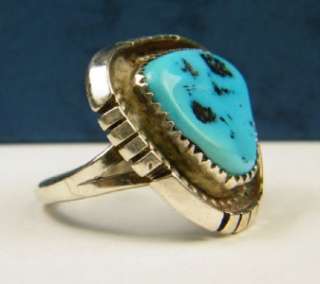 signed LF NA Sterling Silver Turquoise RING Southwestern BOLD vintage 