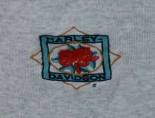 Harley Davidson Ladies Tank Top L Gray Red Roses Louisville KY Large 
