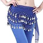   Coins+3 Rows Belly Dance Dancing Hip Skirt Scarf Wrap Belt Hip Scarf