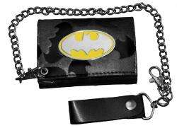 Batman Metal Badge Logo DC Comics Tri Fold Chain Wallet  