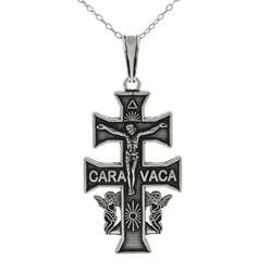 Sterling Silver Cross of Caravaca Necklace  