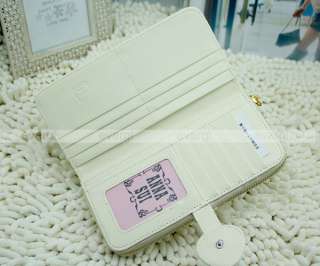 NEW fashion lady women long white purse wallet zip clutch mobile phone 