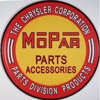 Mopar Parts and Accessories Chrysler Corp Round Retro Vintage Tin Sign