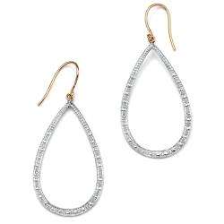 18k Gold over Sterling Silver Diamond Accent Loop Drop Earrings 