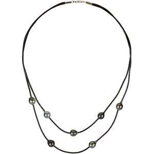  Sterling Silver Tahitian Cultured Pearl Necklace 8mm 18 