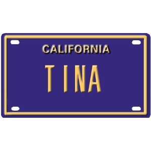    Tina Mini Personalized California License Plate 