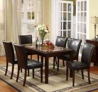 Port 7 piece Faux Marble top Dining Set  