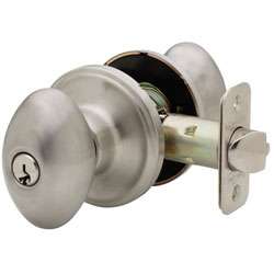 Fontaine Egg shaped Satin Nickel Doorknobs (Pack of 3)  
