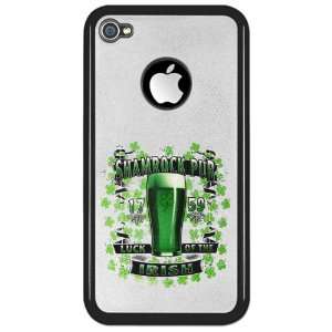 iPhone 4 or 4S Clear Case Black Shamrock Pub Luck of the Irish 1759 St 