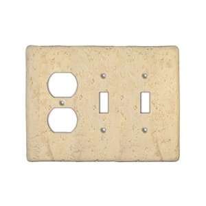   Cast Stone Switchplates Mocha Duplex/ 2 Toggle