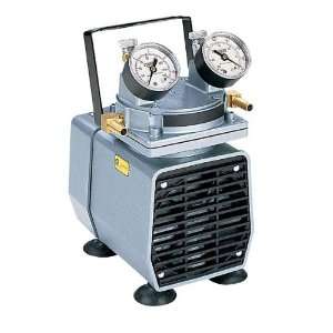 Vacuum/pressure diaphragm pump with gauges, regulators, and relief 