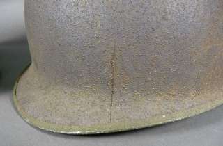 Early US WWII Airborne Paratrooper Helmet & Liner Fixed Bale  