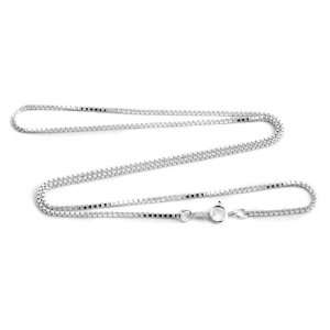  1.2mm Sterling Silver Box Chain Necklace   16 inches 