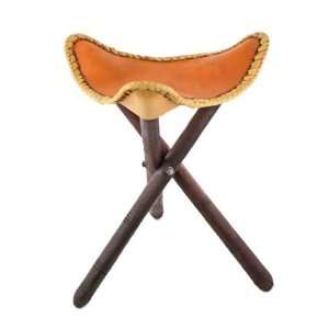    Leather Tripod Collapsible Stool   Fair Trade