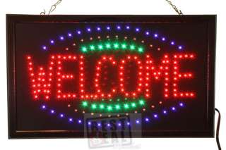 LED Neon Bright Motion Welcome Open Sign 21x13 #45  