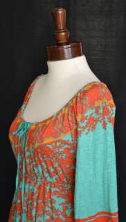   Bob Jersey Dress M 8 10 UK 12 14 NWT Indian Summer Medium Teal Coral