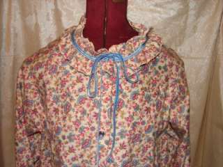 VINTAGE WOMENS FLANNEL GOWN HOUSECOAT SZ LG NEW U.M  