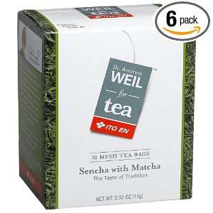 Dr. Weil Tea Sencha with Matcha,10 Count 0.53 Ounce Bags (Pack of 6 