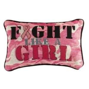  Fight Like a Girl Breast Cancer Word Pillow by Manual 
