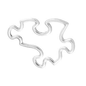  Sterling Silver 25x18mm Autism Puzzle Piece Link