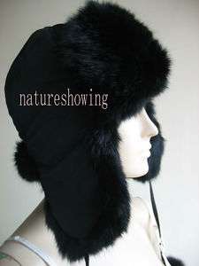 Best rabbit fur hats/caps fully handmade/3color (black)  