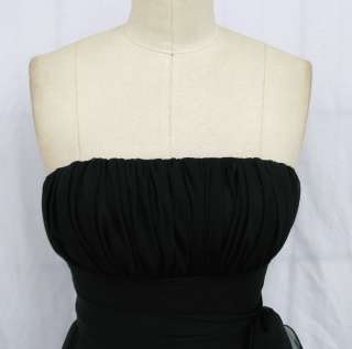 EN613 Black Pleated Bust Padded strapless Bridesmaid Wedding party 