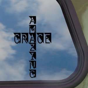  Christian Amazing Grace Cross Black Decal Window Sticker 