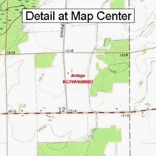 USGS Topographic Quadrangle Map   Antigo, Wisconsin (Folded/Waterproof 