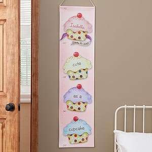 Personalized Girls Growth Chart   Cupcakes 